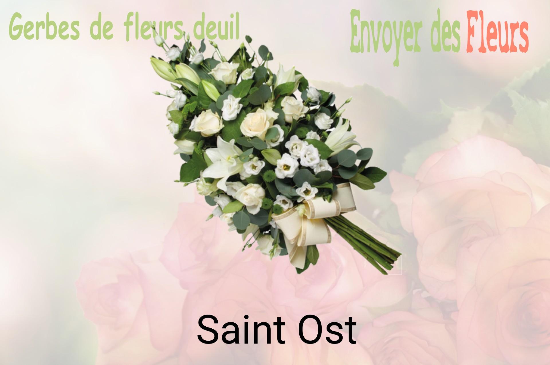 Gerbe de fleurs de deuil livrée à Saint-Ost